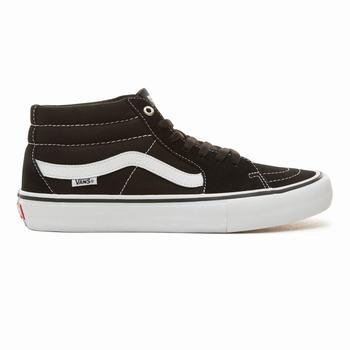 Panske Kotnikove Tenisky Vans Sk8-Mid Pro Čierne/Biele VA91XQPBI